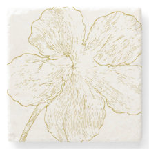 Minimalistische Gold-Blumen-Linienkunst individuel