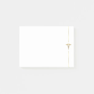 Minimalistische Gold Caduceus Symbolnotes Post-it Klebezettel