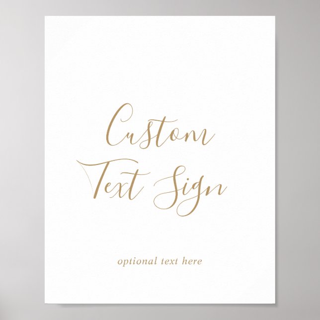Minimalistische Gold Cards & Geschenke Benutzerdef Poster (Vorne)