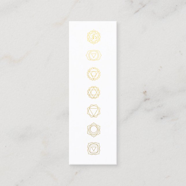 Minimalistische Gold Chakras Meditation Business C Mini Visitenkarte (Vorderseite)