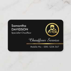 Minimalistische Gold-Chauffeur-Linie Visitenkarte