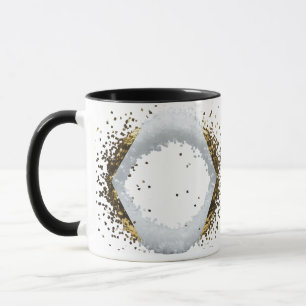 Minimalistische Gold-Diamant-Rahmen Weiße Konfetti Tasse