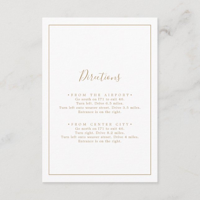 Minimalistische Gold Directors Enclosure Card Begleitkarte (Vorderseite)