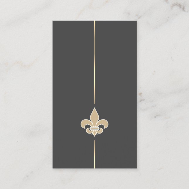 Minimalistische Gold FLEUR DE LYS Business Card Visitenkarte (Vorderseite)