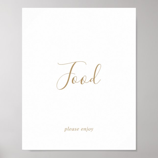 Minimalistische Gold Food Table Sign Poster (Vorne)