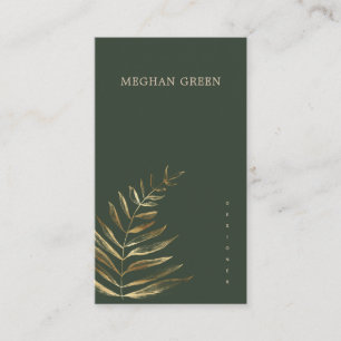 Minimalistische Gold Imitate Foil Foliage Business Visitenkarte