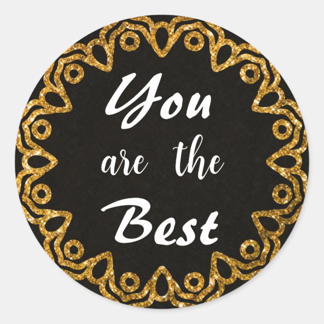 Minimalistische Gold-Mandala-Aufwertungskleber Runder Aufkleber (Vorderseite)