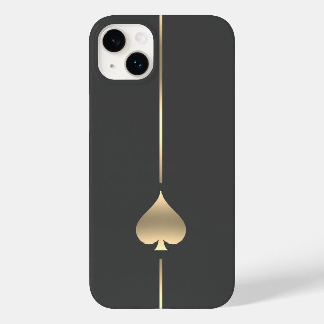 Minimalistische Gold Spade Symbol iPhone Case (Rückseite)