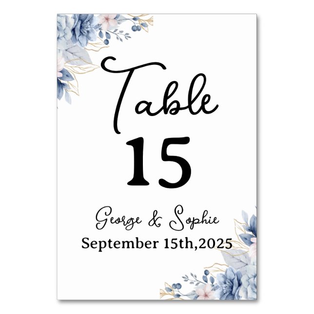 Minimalistische Gold-Tischnummer für Veranstaltung Tischnummer (Vorderseite)