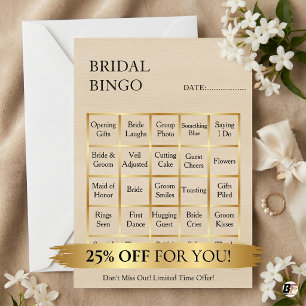Minimalistische Gold- und Beige-Bridal-Shower-Bing