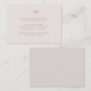 Minimalistische Goldblush-Hochzeitshotel - Details Begleitkarte