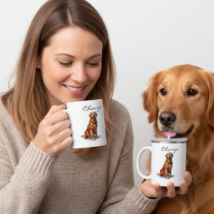 Minimalistische Golden Retriever Kunst Tasse