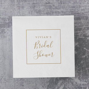 Minimalistische goldene Brautparty Serviette