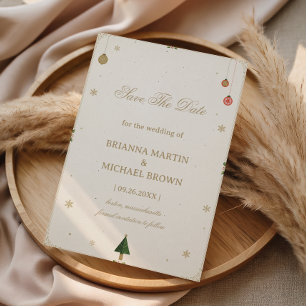 Minimalistische goldene Feiertags-Winter-Eleganz Save The Date