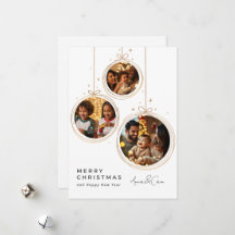 Minimalistische goldene Foto-Weihnachtskarte