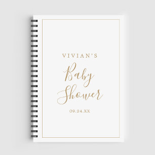 Minimalistische goldene Geschenkliste für Baby Sho Notizbuch