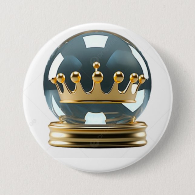 Minimalistische goldene Kronen-Artistik-Button Button (Vorderseite)