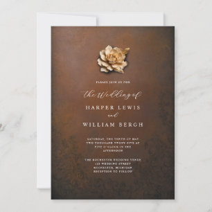 Minimalistische goldene Rose Einladung