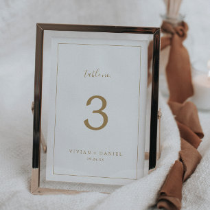 Minimalistische goldene Tischnummer