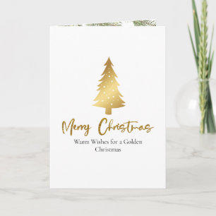 Minimalistische goldene Weihnachtskarte zum Falten Feiertagskarte
