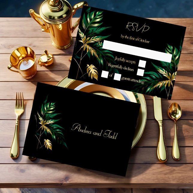 Minimalistische Goldhochzeit RSVP Karte (Von Creator hochgeladen)
