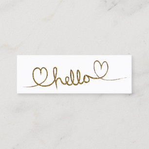 Minimalistische Goldkalligraphie Mini Visitenkarte