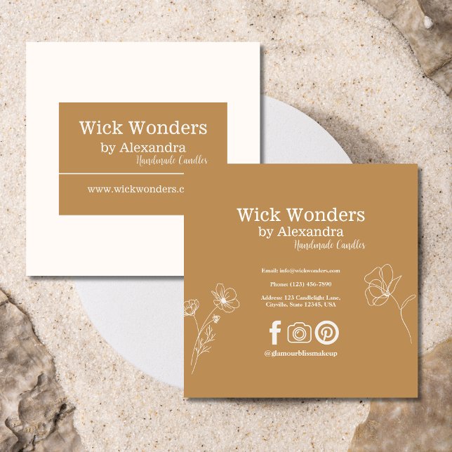 Minimalistische Goldkeramik Quadratische Visitenkarte (Von Creator hochgeladen)