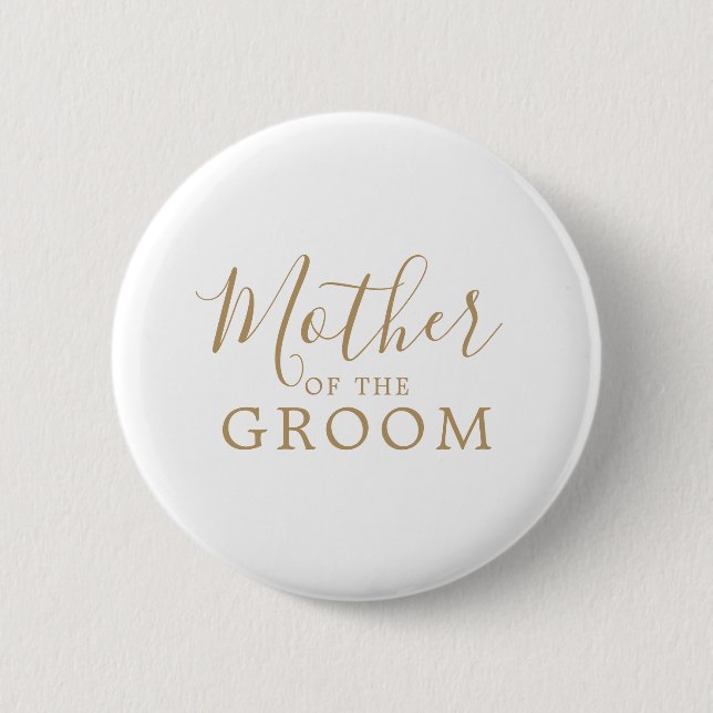 Minimalistische Goldmutter des Groom-Brautparty Button (Vorderseite)