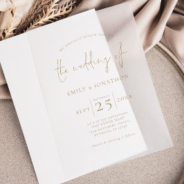 Minimalistische Goldtext-Overlay-Hochzeit