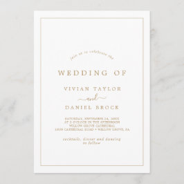 Minimalistische Goldtypografie - Hochzeit von Einladung