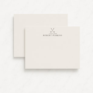 Minimalistische Golf-Logo-Elfenbein-Schreibwarengr Einladung