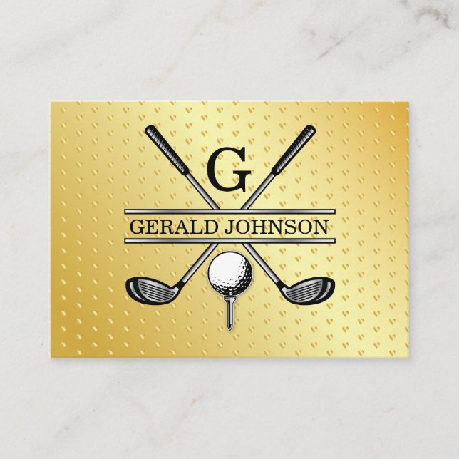 Minimalistische Golf Monogram Design Business Card Visitenkarte (Vorderseite)