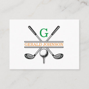 Minimalistische Golf Monogram Design Business Card Visitenkarte