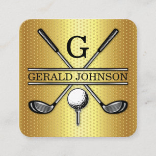 Minimalistische Golf Monogram Square Business Card Quadratische Visitenkarte