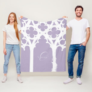 Minimalistische gotische Fenster-Calligraphy Laven Fleecedecke