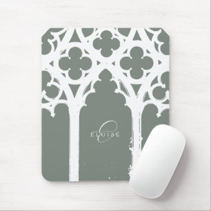 Minimalistische gotische Fensterkalligraphie Mousepad