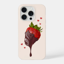 Minimalistische Gourmetschokolade getauchte Erdbee iPhone 15 Pro Hülle