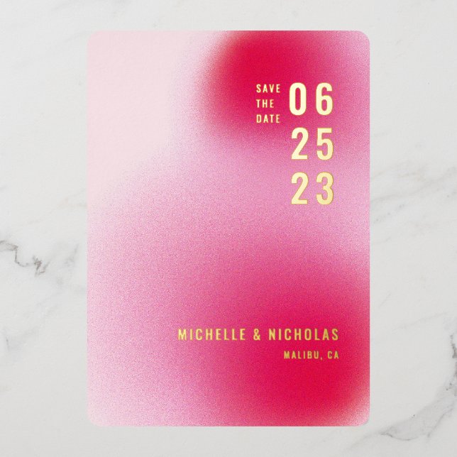 Minimalistische Gradient Save the Date Karte (Vorderseite)
