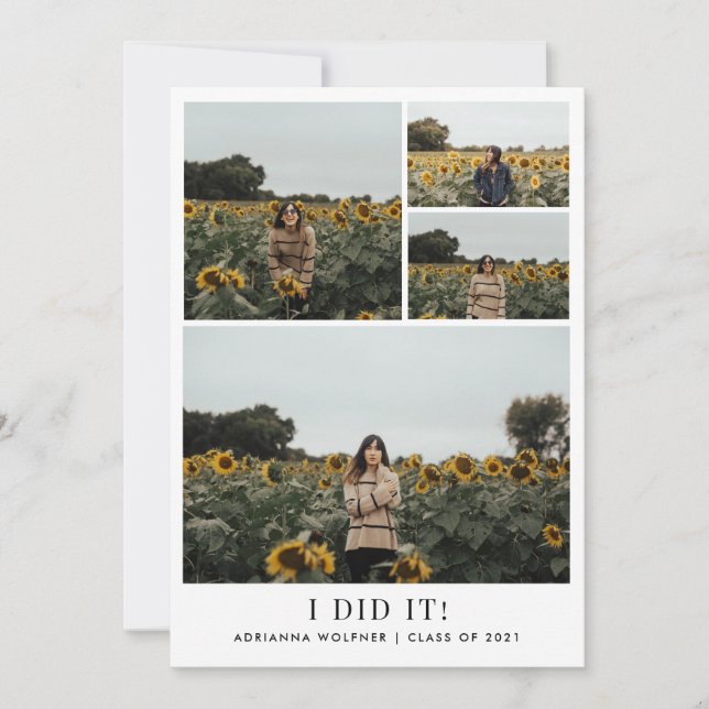 Minimalistische Graduiertenfotografie | Ich habe e Dankeskarte (Vorderseite)