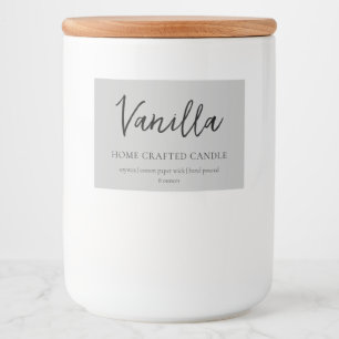 Minimalistische Grau-Kerze Lebensmitteletikett