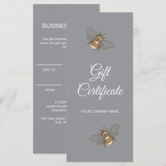 Minimalistische graue Geschenkgutschein Visitenkar