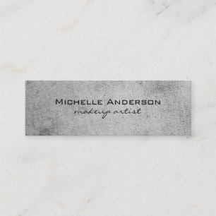 Minimalistische graue Imitate Textur Leinwand Mini Visitenkarte