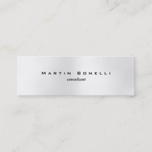 Minimalistische Graue Light Skinny Business Card Mini Visitenkarte