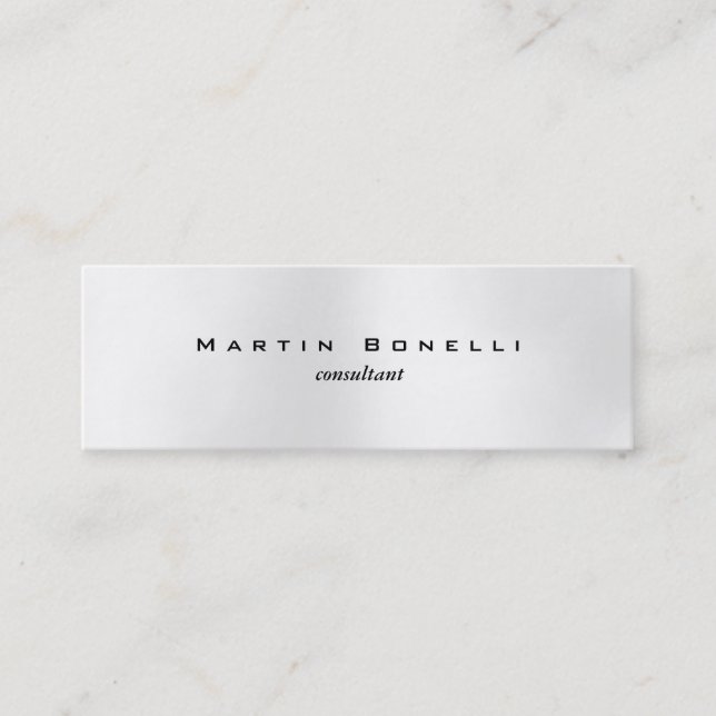Minimalistische Graue Light Skinny Business Card Mini Visitenkarte (Vorderseite)