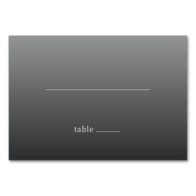 Minimalistische graue Linien-Tabelle Tischnummer (Vorderseite)