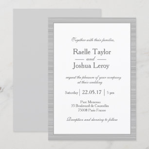 Minimalistische, graue Streifen Einladung