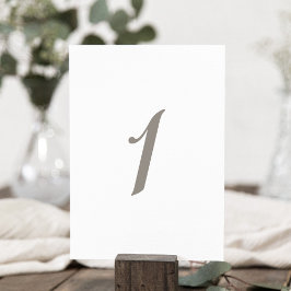 Minimalistische graue Tischnummer