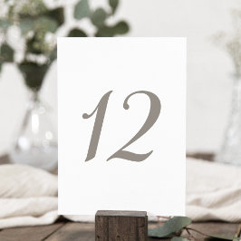 Minimalistische graue Tischnummer 12