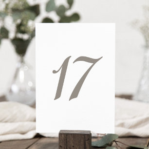 Minimalistische graue Tischnummer 17