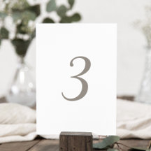 Minimalistische graue Tischnummer 3